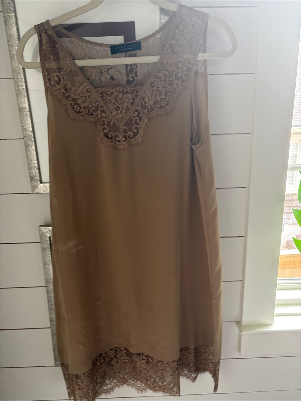 Twin-Set Taupe Lace-Trim Slip